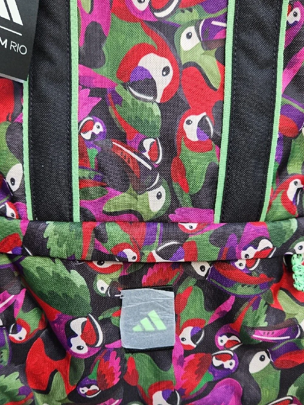 FARM Rio And ADIDAS Multicolor Parrot-Print Backpack with Green Trim